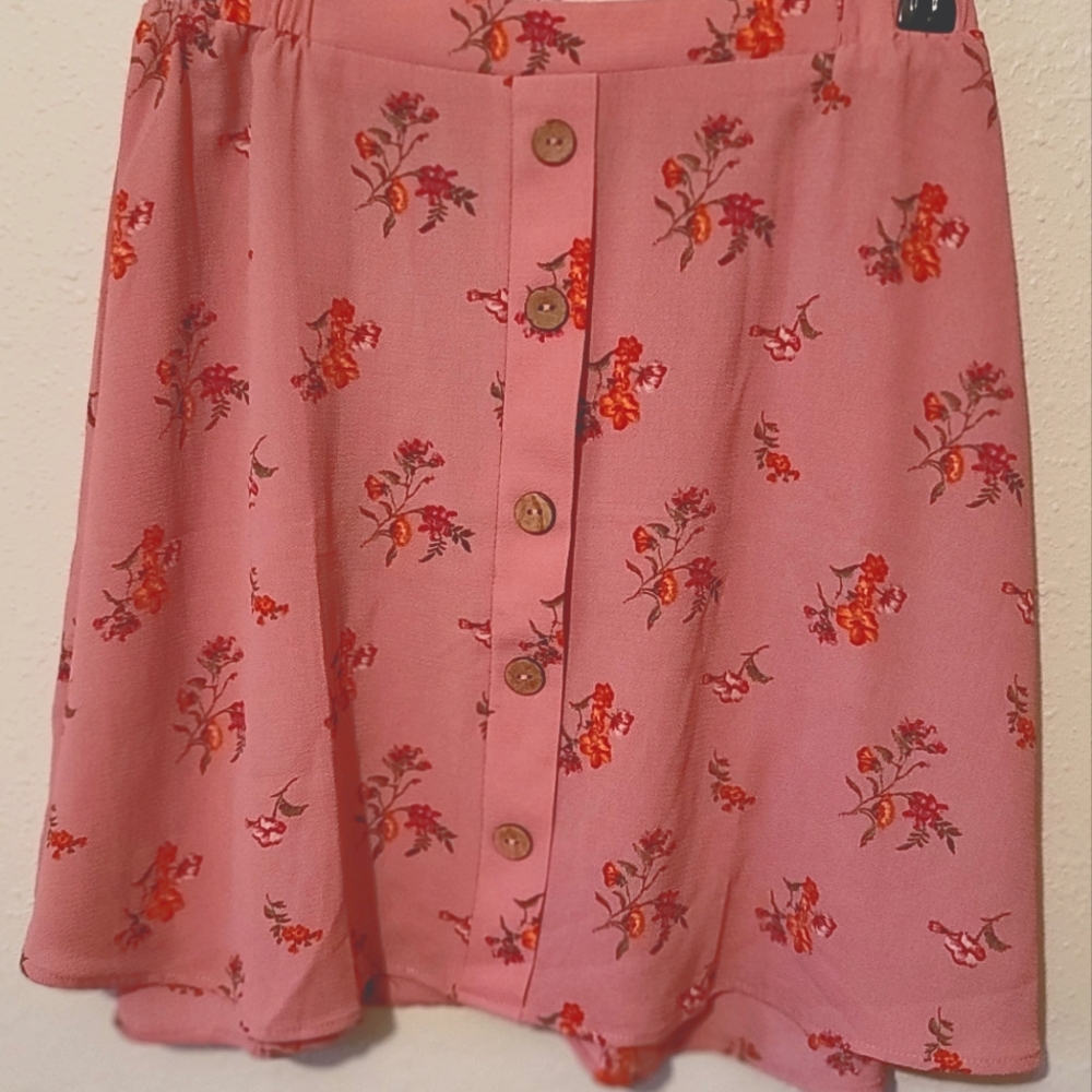 Pink Floral Mini Skirt size M